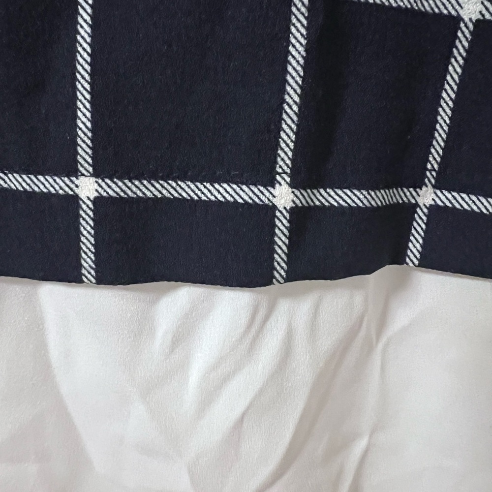 Navy Blue Checkered Women's Top - Picture 3 of 5